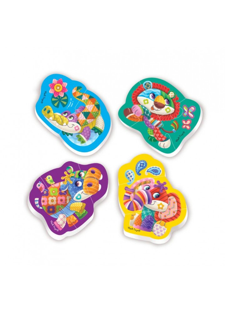 Беби пазлы «Чудо-зоопарк». 4 картинки (по 3-5 элементов). VT1106-60 - VLADI TOYS