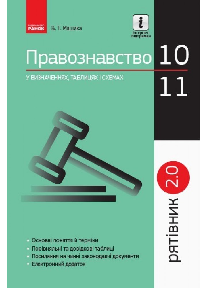 РЯТІВНИК Правознавство у визначеннях, таблицях і схемах 10-11 кл. - Ранок (105758)