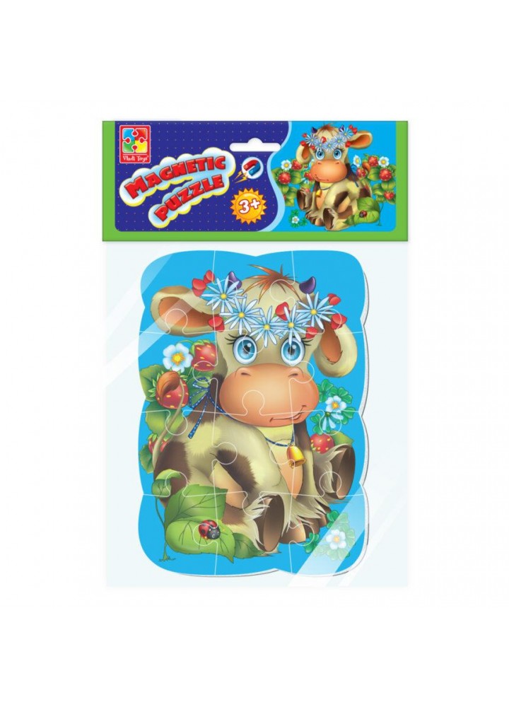 Магнитные пазлы А5, «Коровка». 12 деталей. VT3205-33 - VLADI TOYS