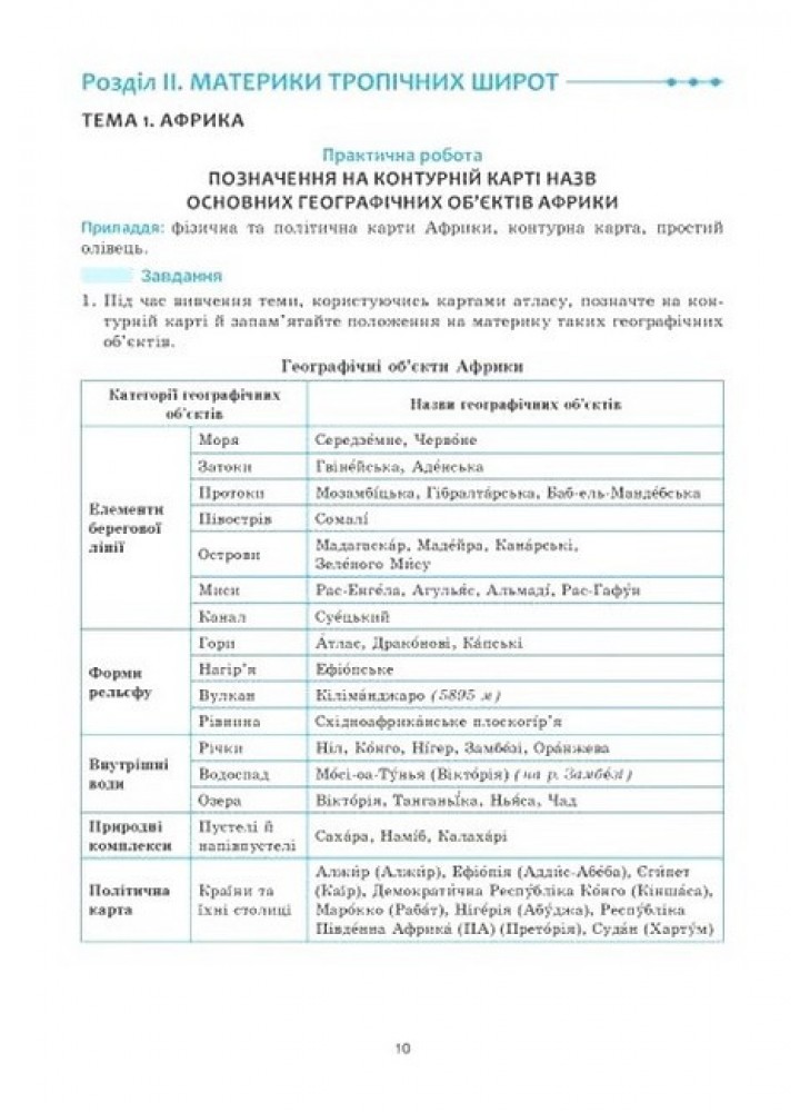 Географія, 7 кл., Практикум із зошитом для самостійних робіт. Географія материків і океанів НОВ/ Кобернік С.Г.
