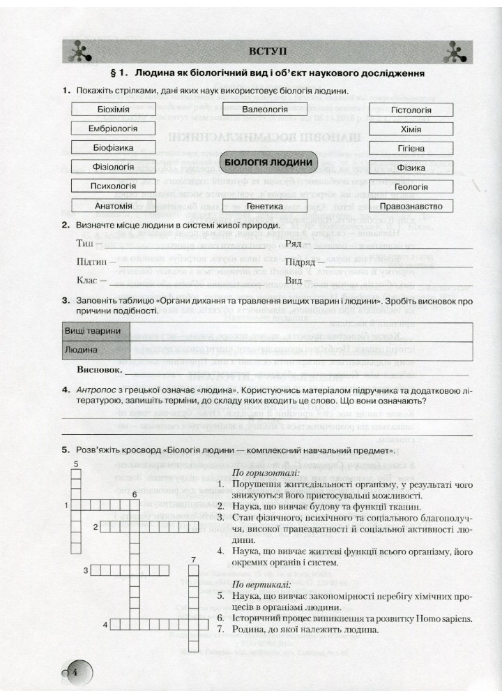 Біологія, 8 кл., Робочий зошит, тестові завдання, лабораторні дослідження та дослідницький практикум - Страшко С. В. - Грамота (107423)