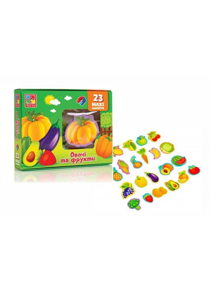 Набір магнітів «Овочі та фрукти» VT3106-28 / VLADI TOYS