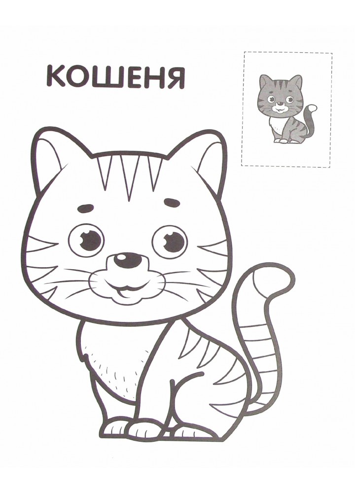 Перші розмальовки малюка з наклейками "Кіт" 2+ - КНИЖКОВИЙ ХМАРОЧОС (122245)