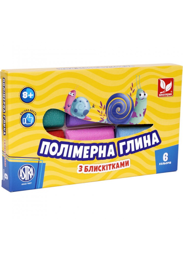 Полімерна глина 6 кольорів (83911901-UA) / ШКОЛЯРИК