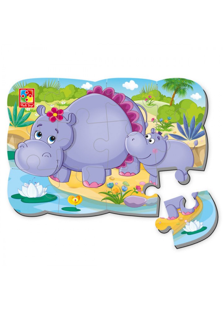 Магнитные пазлы А5, «Бегемотики». 12 деталей. VT3205-57 - VLADI TOYS
