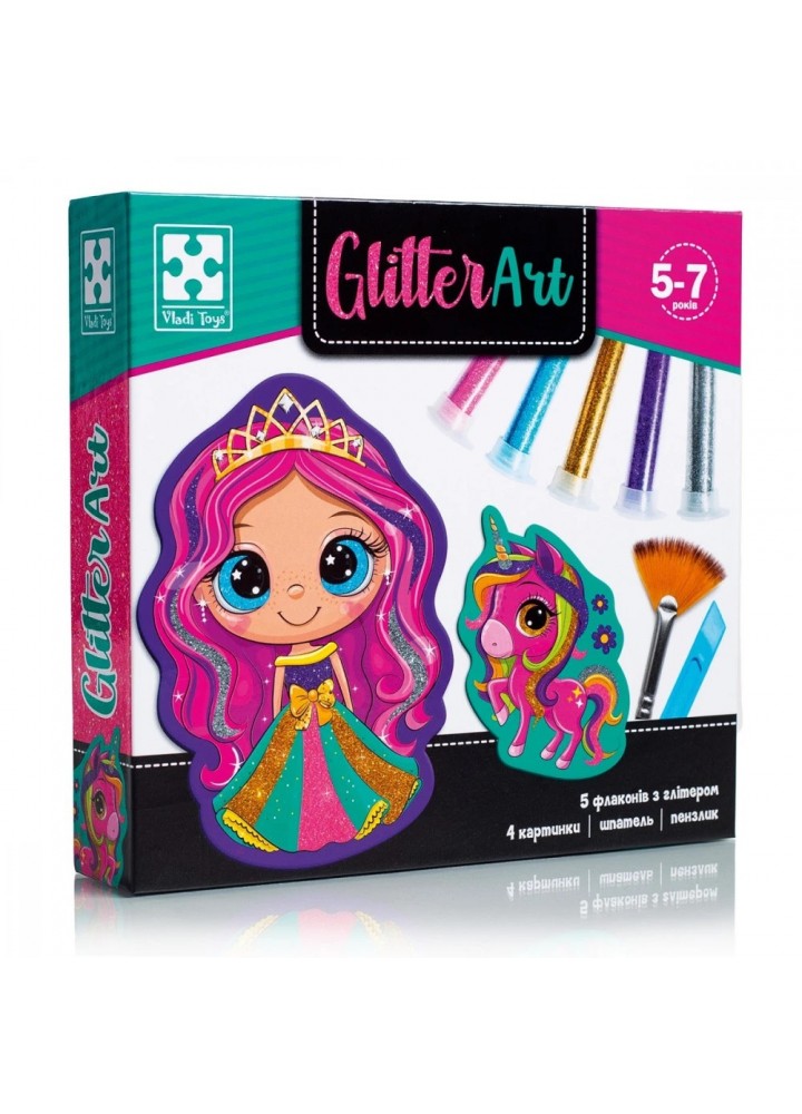 Набір для творчості з глітером «Glitter Art. Казкові принцеси» VT4501-10 - VLADI TOYS