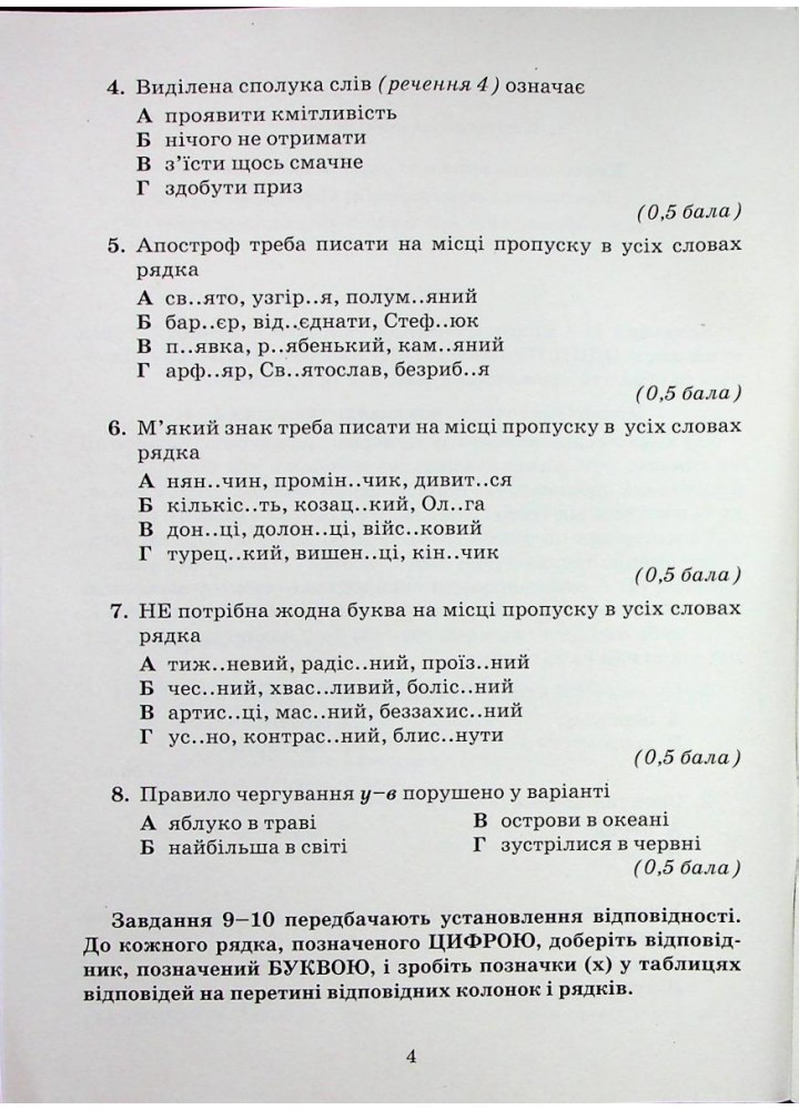 Українська мова, 6 кл.,Зошит для контрольних робіт - Авраменко О. М. - Грамота (107491)