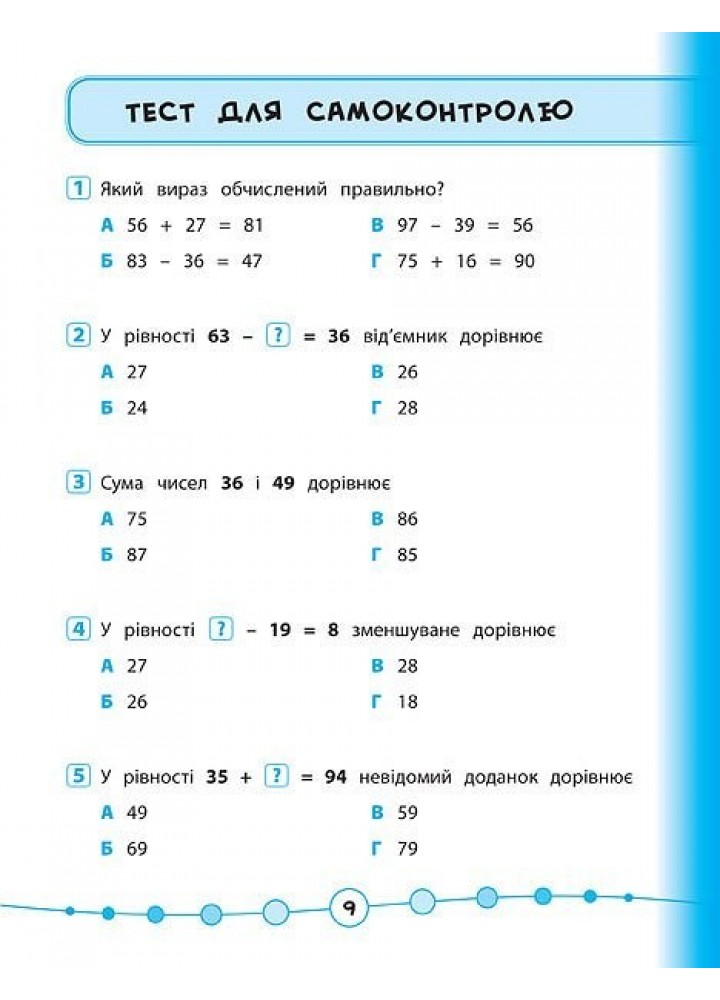 Я відмінник! Математика. Тести. 2 клас - Сікора Ю.О - УЛА (104187)