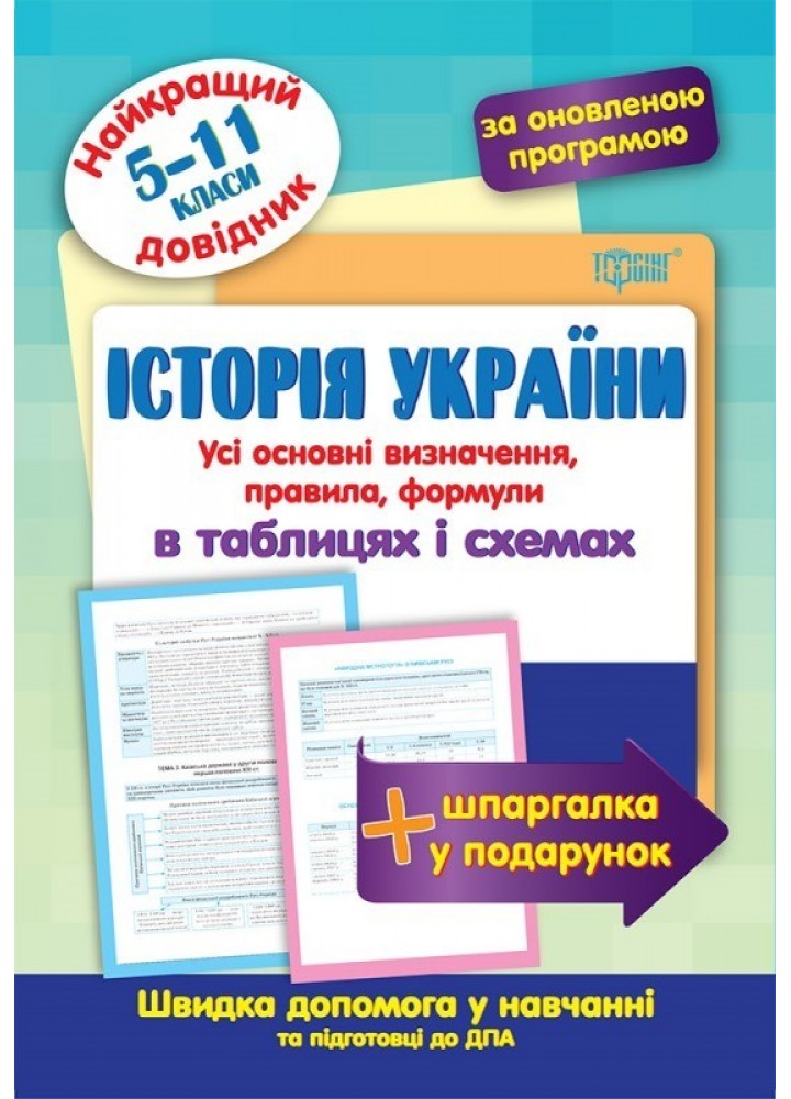 Найкращий довідник Історія України в таблицях і схемах. 5-11 класи - Дух Л.І. - Торсінг (103698)