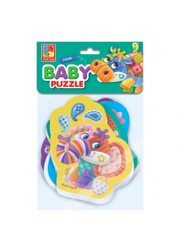 Беби пазлы «Чудо-зоопарк». 4 картинки (по 3-5 элементов). VT1106-60 - VLADI TOYS