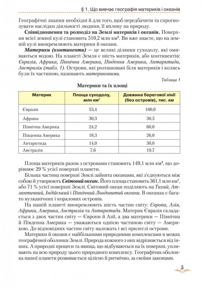 Географія, 7 кл., Підручник "Материки та океани" - Гільберг Т. Г. - Грамота (107430)