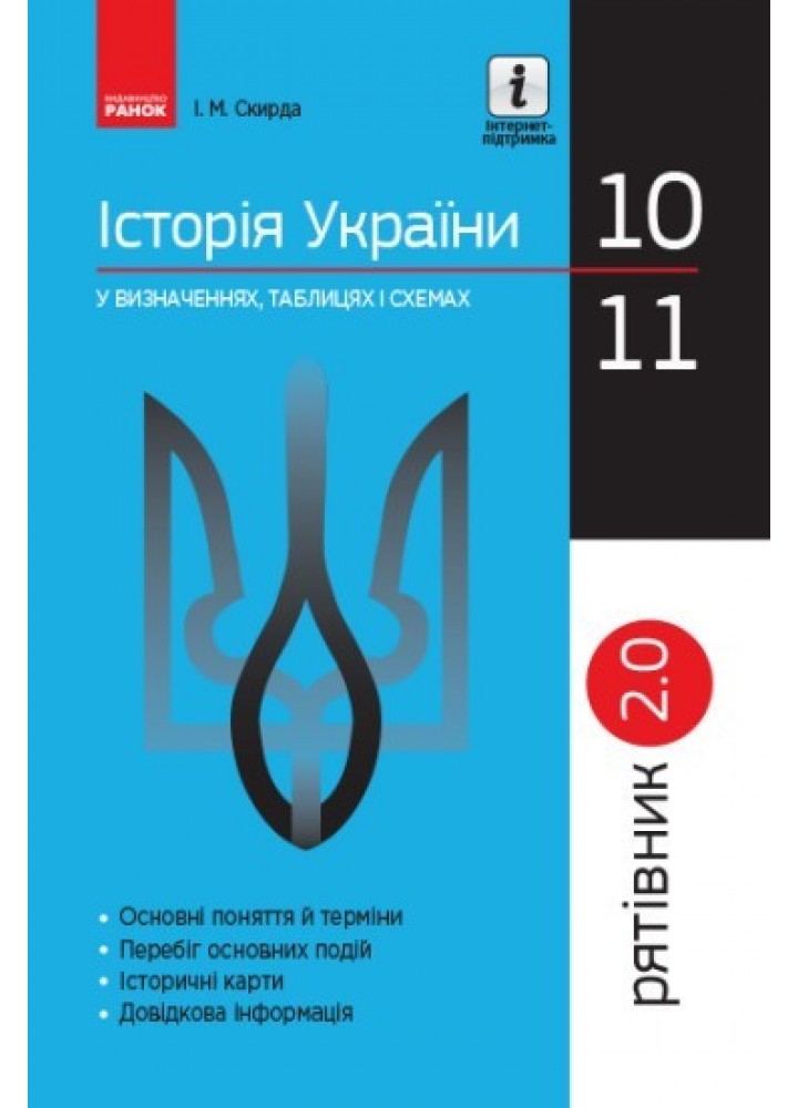 РЯТІВНИК Історія України у визначеннях, таблицях і схемах 10-11 кл. - Ранок (105756)