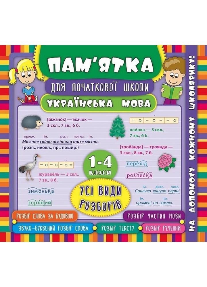 Пам’ятка для початкової школи. Українська мова. Усі види розборівень 1-4 кл. - Горай Ю.В. - УЛА (104877)
