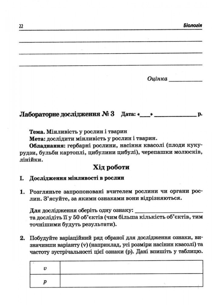 Біологія, 9 кл., Зошит для лабораторних та практичних робіт - Кулініч О.М. - ПЕТ (110806)