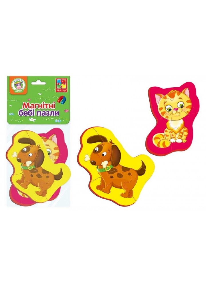 Магнітні бебі пазли Кошеня та цуценя" VT3208-10 - VLADI TOYS