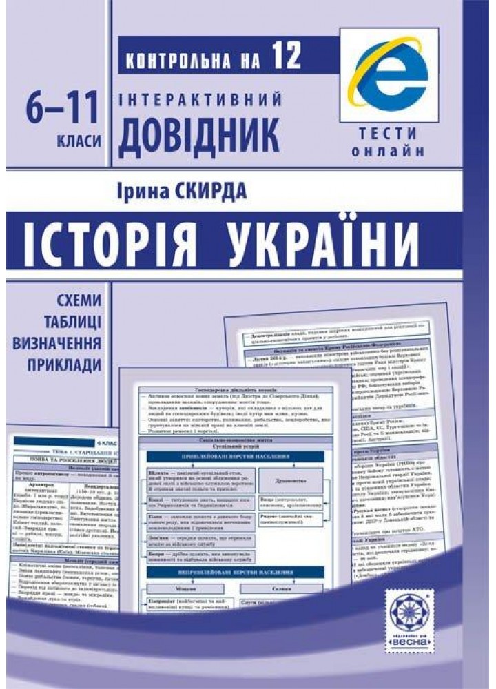 Інтерактивний довідник. Історія України 6-11 класи. Онлайн тести + QR код - ВЕСНА