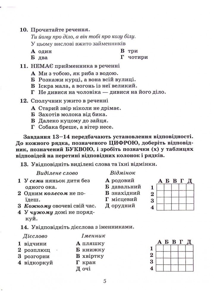 Українська мова, 5 кл., Зошит для контрольних робіт - Авраменко О. М. - Грамота (107489)