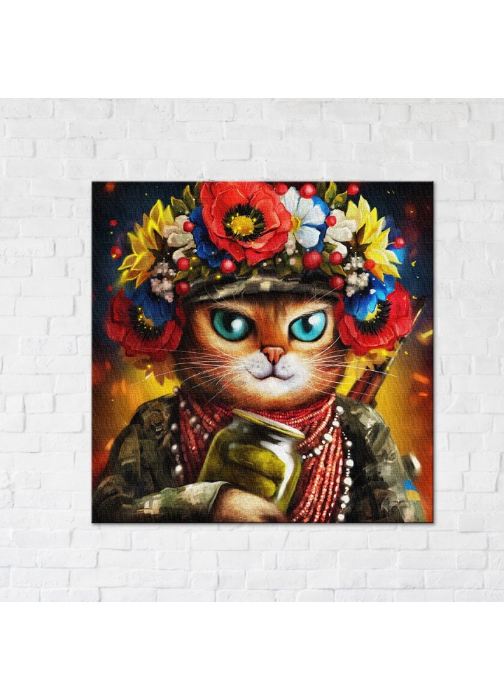 Постер "Кішка Захисниця ©Маріанна Пащук" 40х40 см. CN53082M / BRUSHME / РОСП
