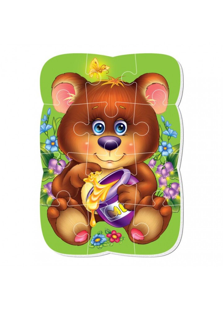 Магнитные пазлы А5, «Мишка». 12 деталей. VT3205-35 - VLADI TOYS