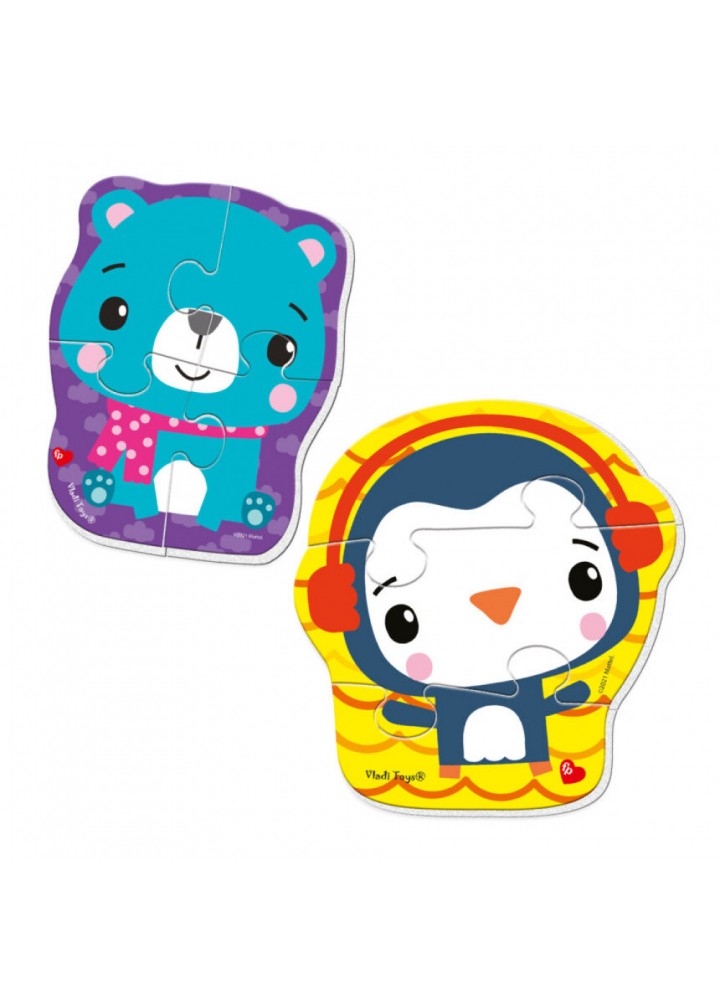 Магнітні бебі пазли Fisher Price «Ведмідь та пінгвін». VT3208-15 / VLADI TOYS