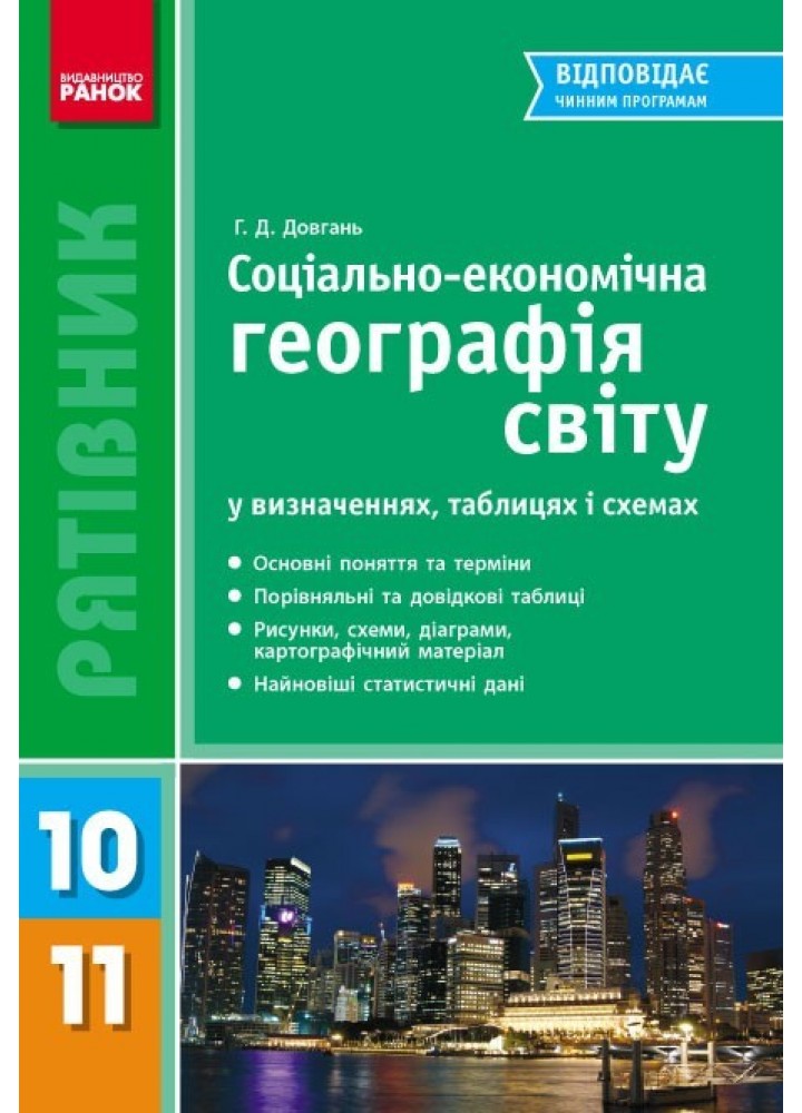 РЯТІВНИК Географія у визначеннях, таблицях і схемах 10-11 кл. НОВИЙ - Ранок (105752)