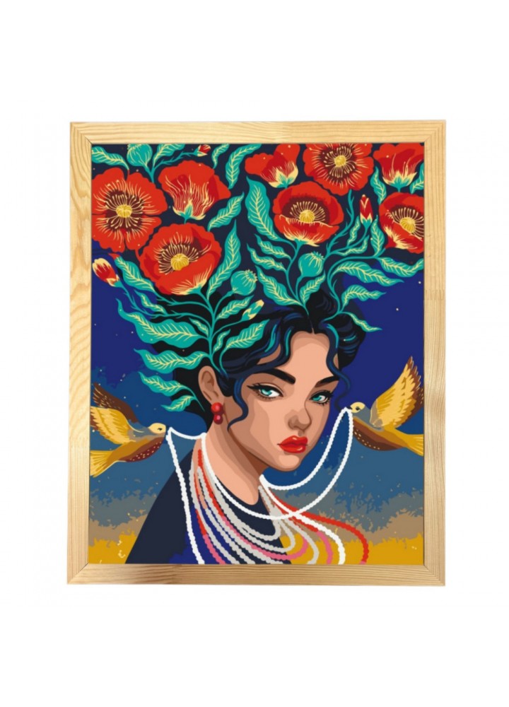 Картина за номерами ArtCraft 40х50 см "Українська врода" з багетною рамкою в комплекті 10096-ACF