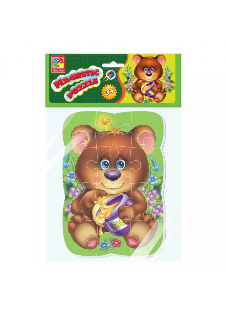 Магнитные пазлы А5, «Мишка». 12 деталей. VT3205-35 - VLADI TOYS