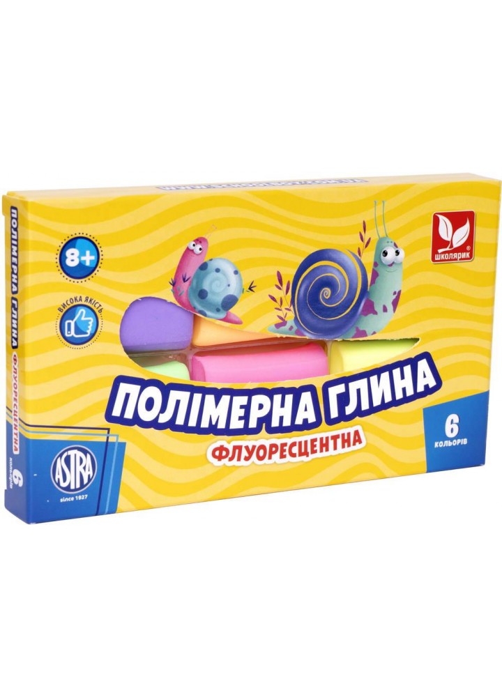 Полімерна глина флуоресцентна 6 кольорів (83911902-UA) - ШКОЛЯРИК