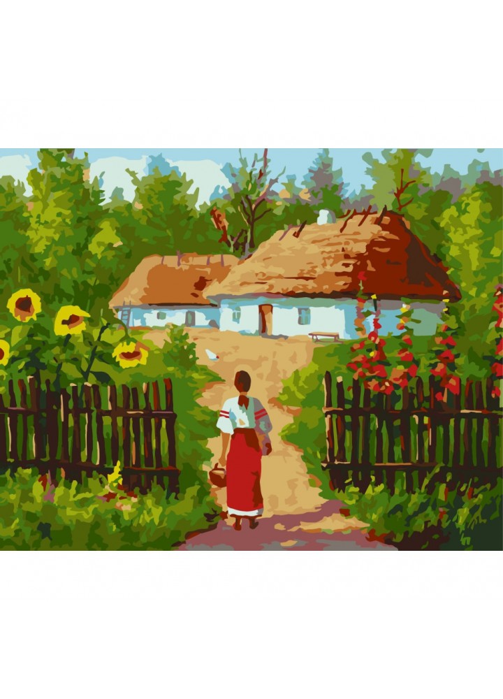 Картина за номерами ArtCraft 40х50 см "Українські хатинки" в коробці 10350-ACВ