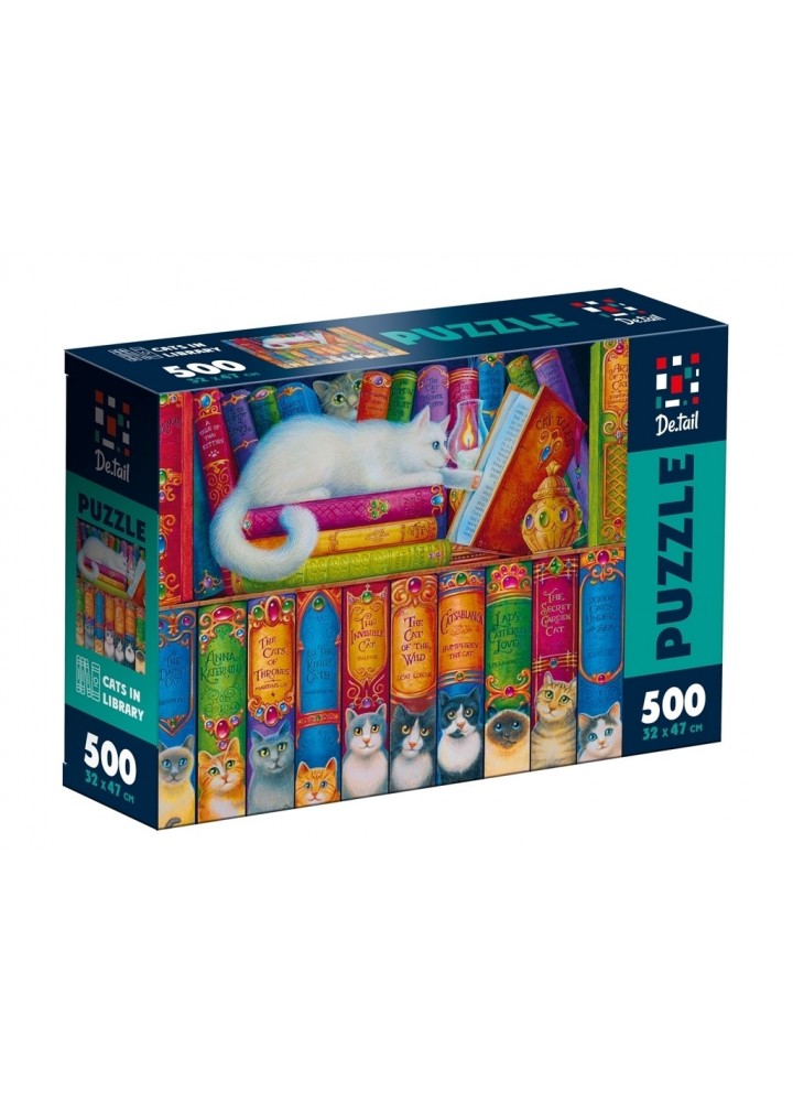 Пазли "Коти в бібліотеці" 500 деталей DT500-11- VLADI TOYS