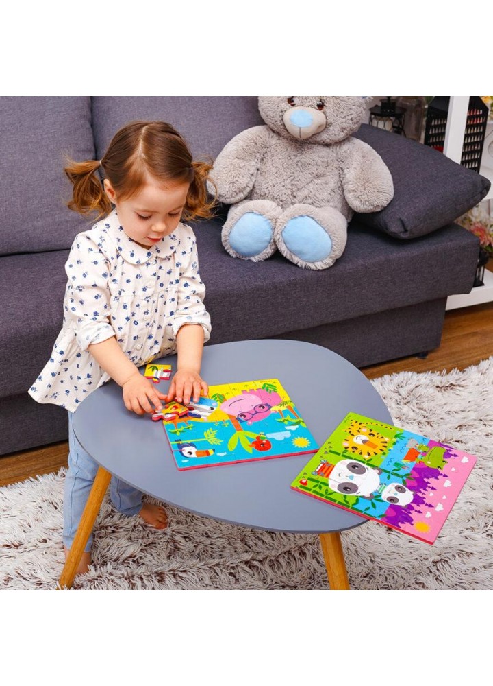 М’які пазли 22х23 Fisher Price «Бегемот та зебра». VT1109-04 - VLADI TOYS
