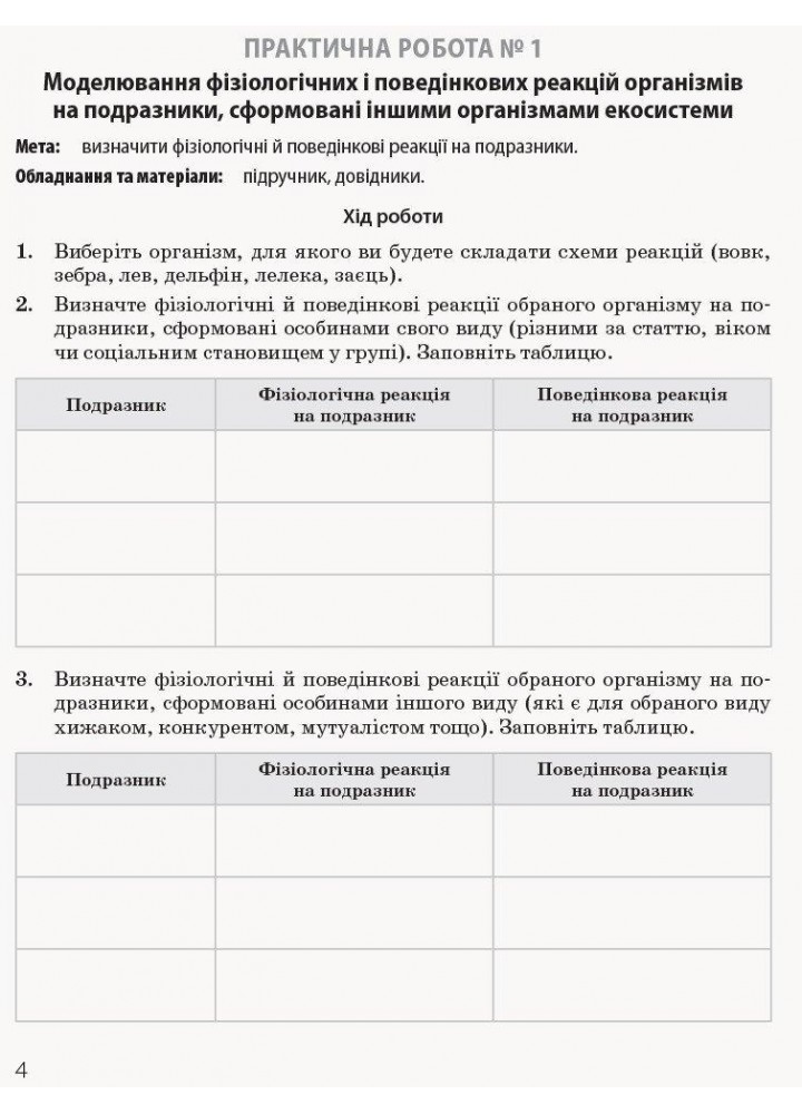Біологія і Екологія, 11 кл., Зошит для практичних робіт. Профільний рівень - РАНОК (119778)