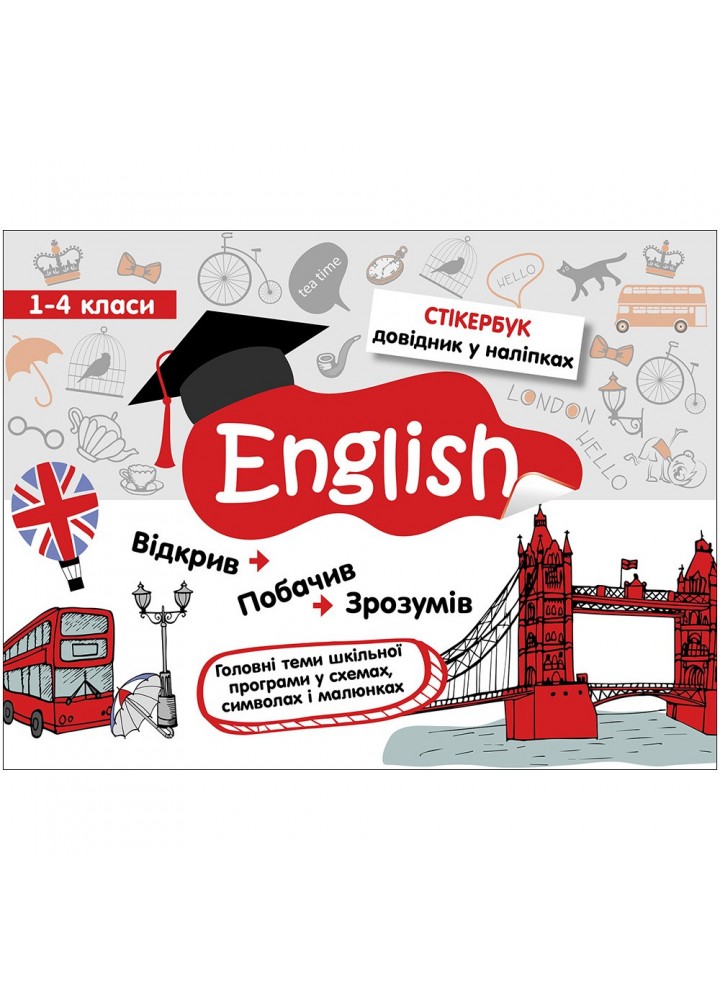 НУШ 1-4 класи. Англійська мова. Стікербук + 32 наліпки. 9786177385195