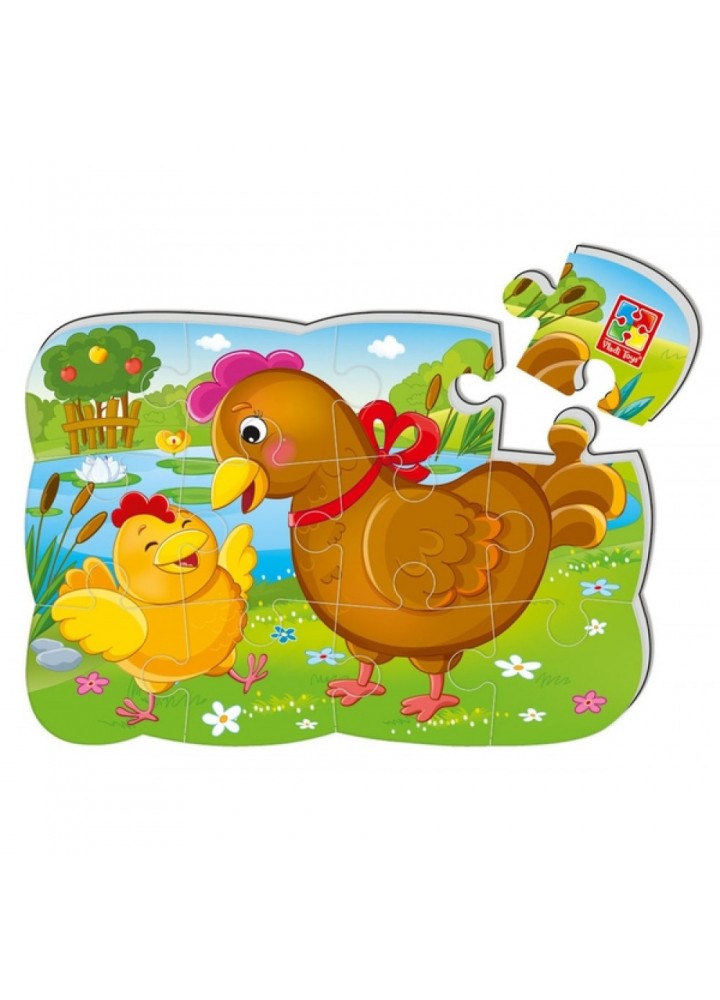 Магнитные пазлы А5, «Курочка и цыпленок». 12 деталей. VT3205-61 / VLADI TOYS