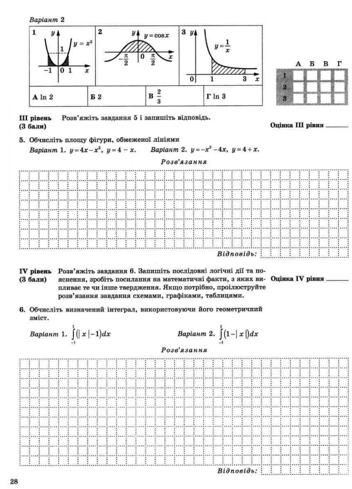 Математика, 11 кл., Робочий зошит для поточного та тематичного оцінювання (рівень стандарту) - Роганін О.М. - Гімназія (107224)