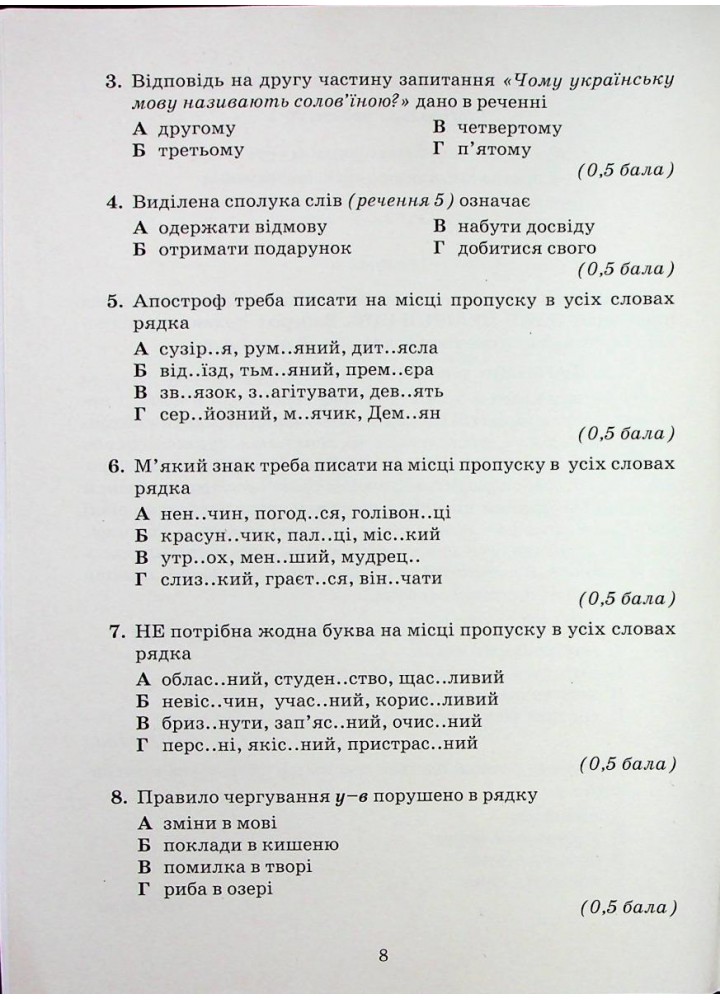 Українська мова, 6 кл.,Зошит для контрольних робіт - Авраменко О. М. - Грамота (107491)