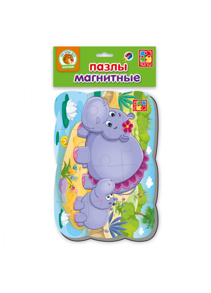 Магнитные пазлы А5, «Бегемотики». 12 деталей. VT3205-57 - VLADI TOYS
