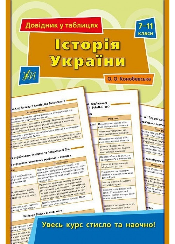 Довідник у таблицях. Історія України. 7–11 класи - Конобевська О. О. - УЛА (103959)