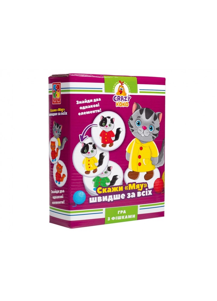 Гра настільна розважальна Crazy Koko «Скажи «Мяу!» VT8025-07 - VLADI TOYS