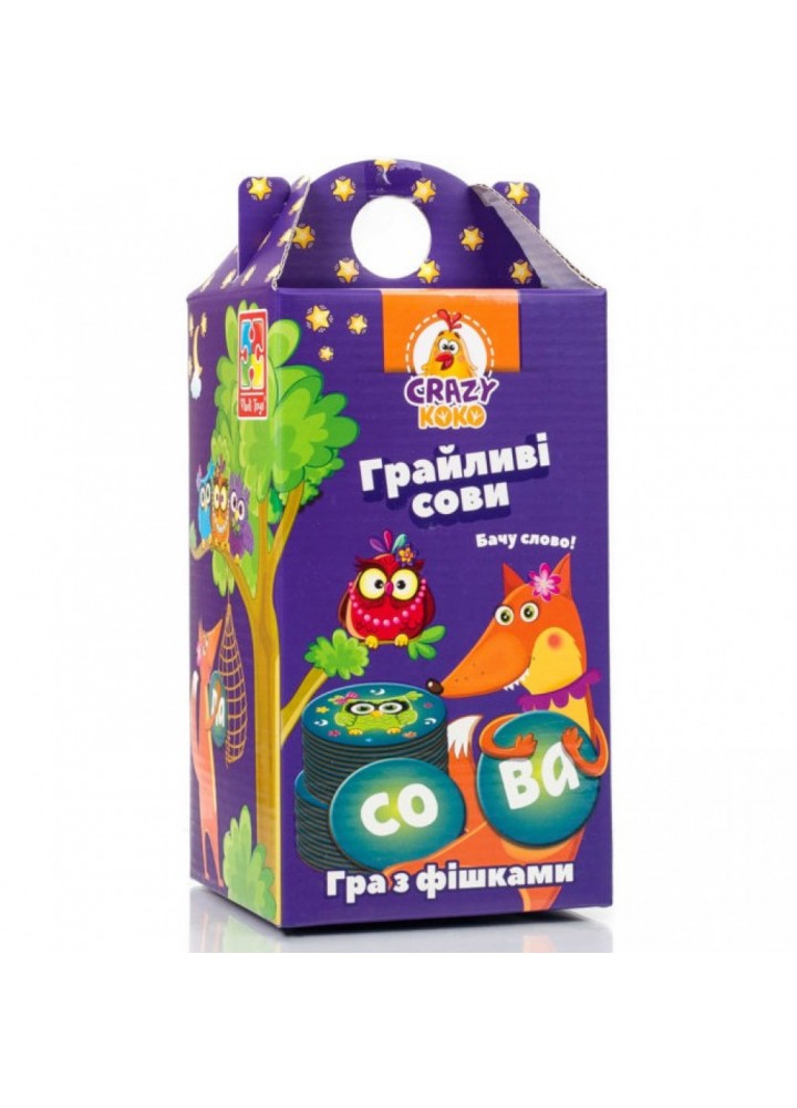 Гра з фішками «Грайливі сови. Бачу слово!» VT8033-04