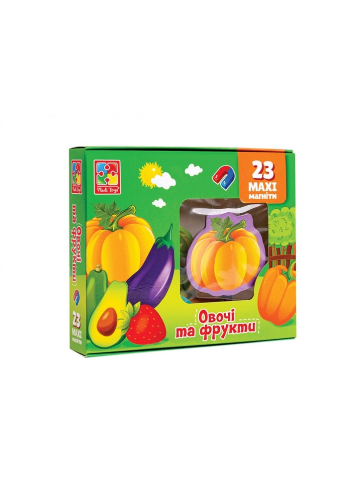 Набір магнітів «Овочі та фрукти» VT3106-28 / VLADI TOYS