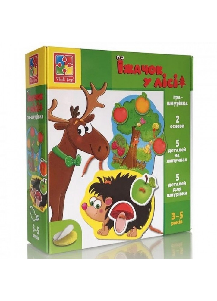 Міні-розвивашка з липучками «Їжачок у лісі». VT1804-45 / VLADI TOYS